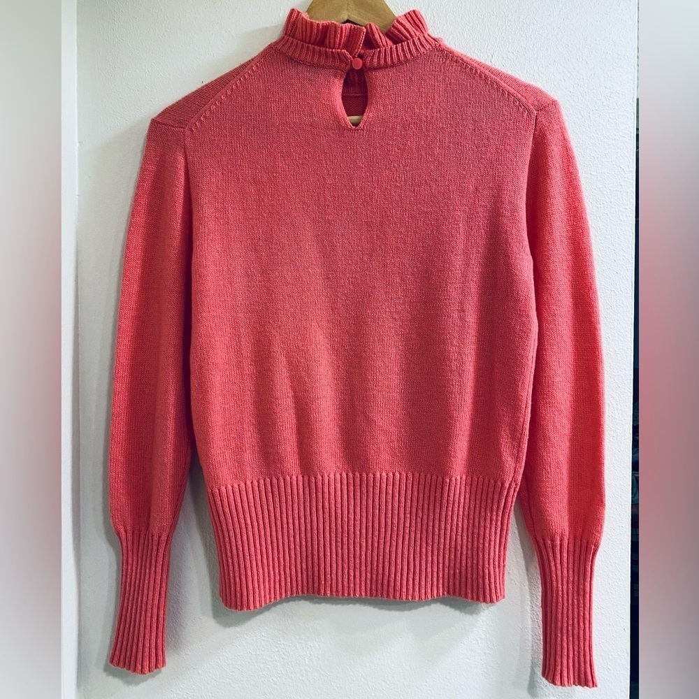 J. Crew Women's Pink Ruffle Neck Sweater XS - Picture 6 of 7